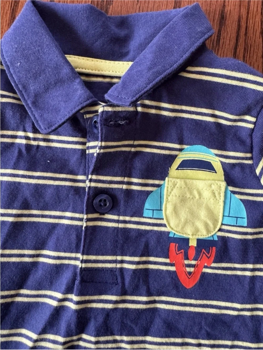 NWT Boys 0-3 Months Blue Romper Short Sleeve Polo Bodysuit Carters Rocket